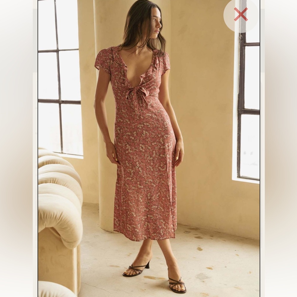 Whimsy and Row Bree Dress Rhubarb Floral M